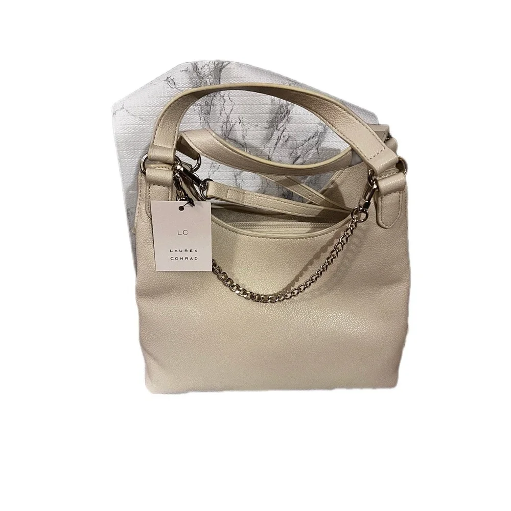 NEW WITH TAGS LC Lauren Conrad Autumn Charm Top Handle, White Oak [O]